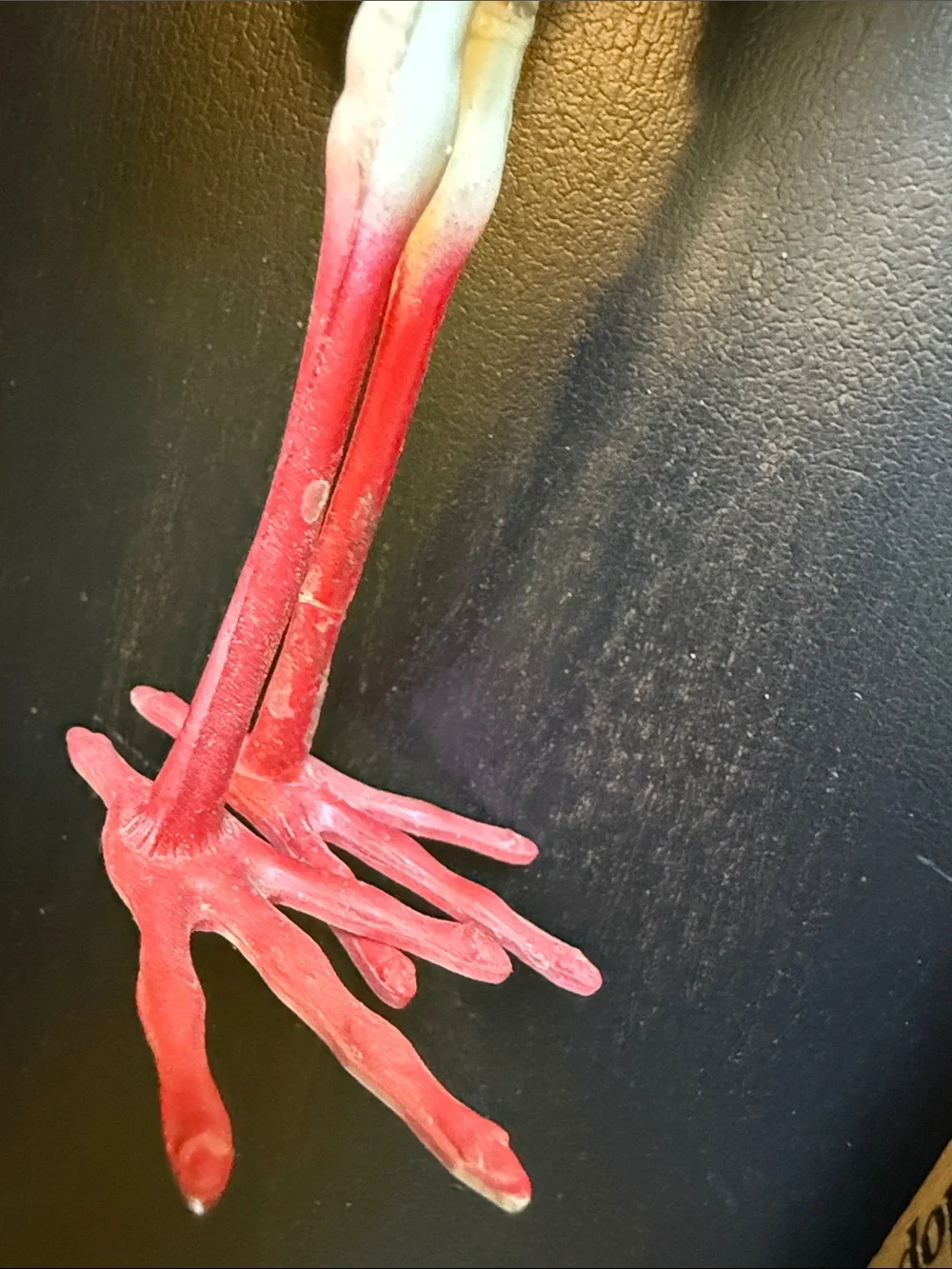 Vintage baby shower White & Pink Stork Figurine with Red Beak as-is